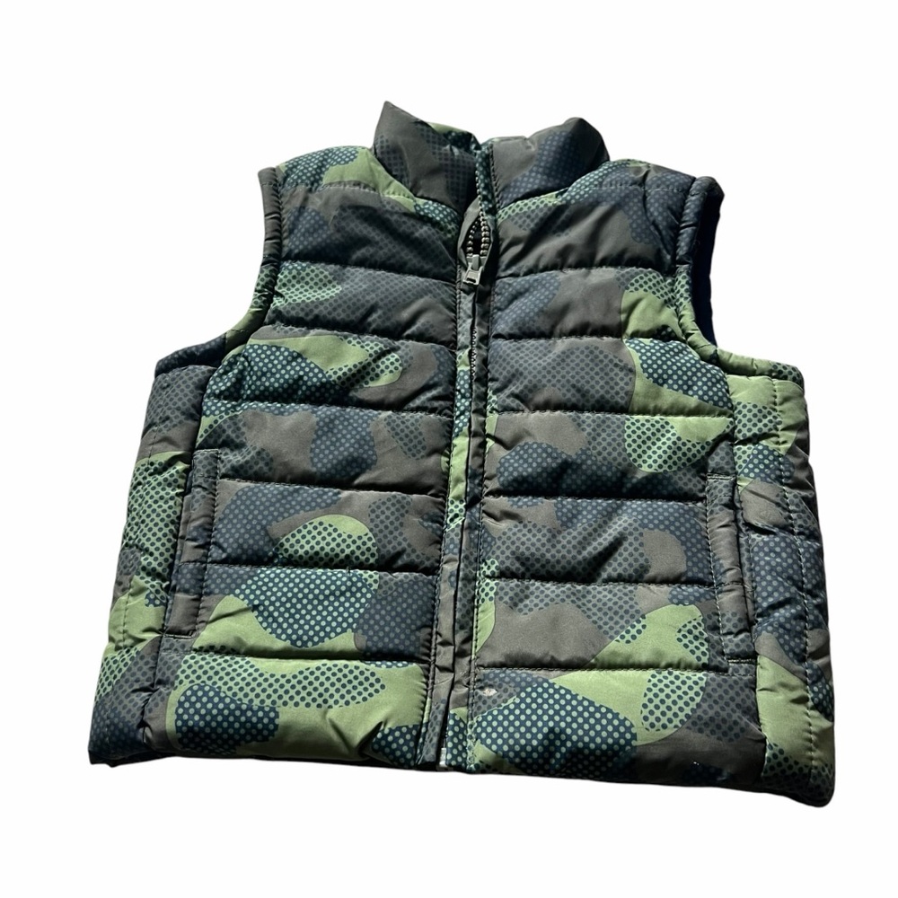 Gymboree Green and Black Camo Puffer Vest